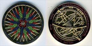 Compass Rose Geocoin 2009 (Polished Gold)