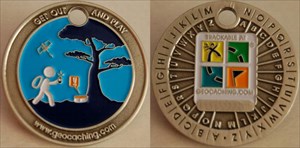 Geocaching Key Coin front and back