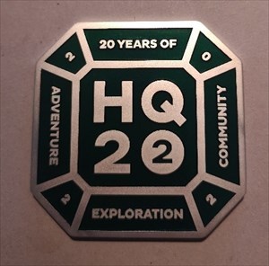HQ 20 Year Celebration Geocoin front