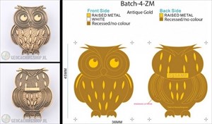 Owl Geocoin - Antique Gold Antique Gold LE 50