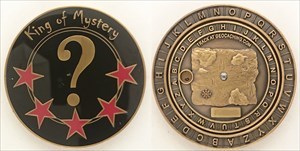 King of Mystery Geocoin - Antique Gold
