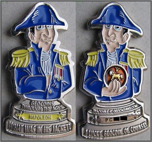 Caching Through The Ages - Napoleon Geocoin