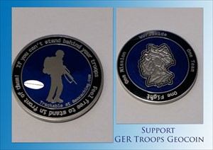 Support GER Troops Geocoin - NIGHT LE 118