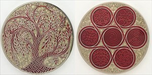 Celtic Tree of Life Geocoin - Red in Silver (Error