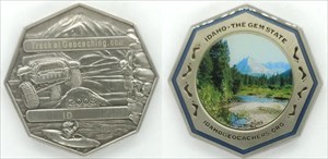 2008 Idaho Geocoin - Antique Silver - Wildhorse Cr