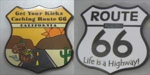 Route 66 California Geocoin