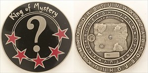 King of Mystery Geocoin - Antique Silver