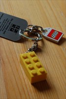 Yellow Lego Keychain Travel Bug Dog Tag 
