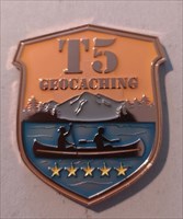 T5 Canoe Geocoin front