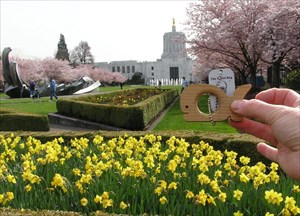 With the Oregon State Capitol Building, Salem