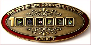 1 Million Geocache Geocoin Antik Gold