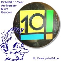 Pichel64 10 Year Anniversary Micro Geocoin