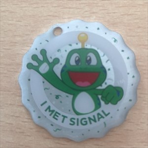 I Met Signal Tag - 20 Years of Geocaching front