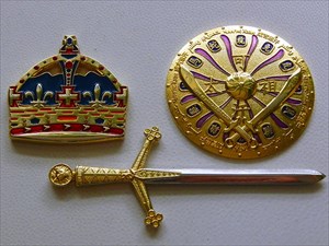Crown, shield and sword