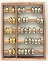 Abacus Cache Counter Geocoin - Three Tone Copper