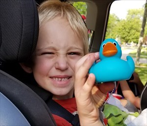 Parker with Parker Duck