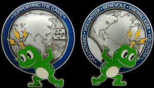 Supporting The Game Volunteer Geocoin