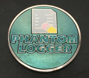 Phantom Logger - Super Cacher Geocoin front