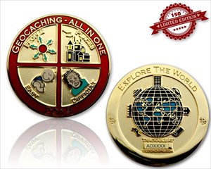 All in one 2014 Geocoin poliertes gold