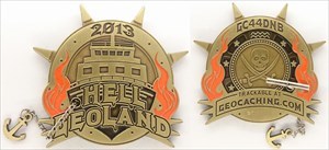 HellGEOland 2013 Geocoin - Antique Bronze