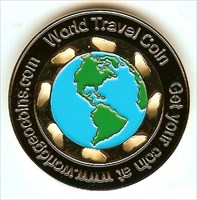 World Travel Coin gold front