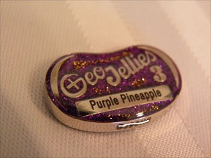 GeoJellies 3 Geocoin Purple Pineapple front