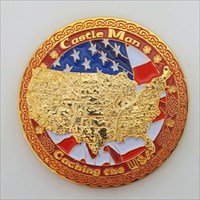 CM/CW Caching 2 Countries Geocoin gold front