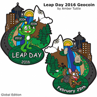 Leap Day 2016 Geocoin, Global Edition