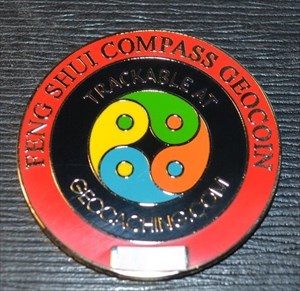 Feng Shui Compass Geocoin front