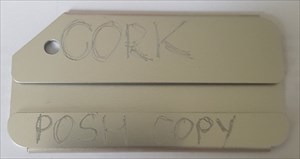 Silver cork tag
