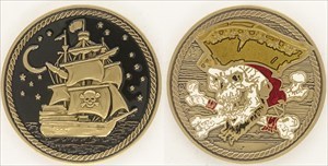 Blackbeard Pirate - Antique Gold - Black