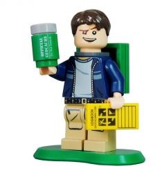 Lego-Cacher mit Dose in der Hand