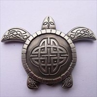 Celtic Turtle Geocoin - Antique silver 