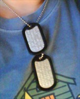 Me wearing the Dog Tag