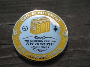 500 Finds Geo-Achievement Geocoin Wisconsin