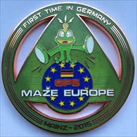 LordT&#39;s Mainz 2015 GPS Maze Europe Geocoin - Front