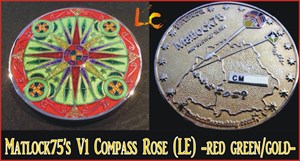 Matlock75&#39;s V1 Compass Rose -gold-red-green-