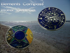 Elements Compass - Water Geocoin - Silver
