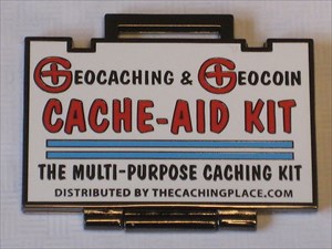 Cache Aid Kit Geocoin black nickel