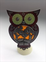 Night Owl Geocoin - Antik Silber Orange