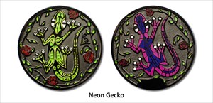 Neon Gecko Geocoin