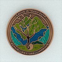 Cache In Trash Out 2021 Geocoin front