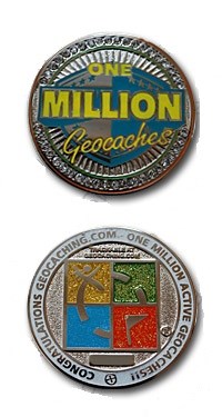 luzzi1971&#39;s One Million Active Geocaches Geocoin