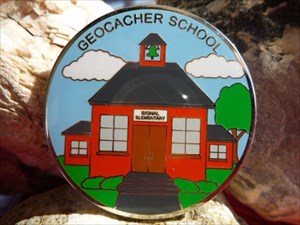 Geocacher School Geocoin Gold Edition