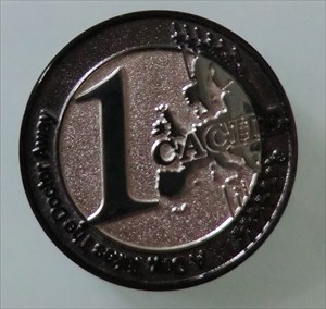 1-Euro-Geocoin-Black Nickel-Silber