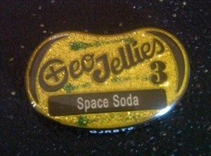 GeoJellies 3 Geocoin  - Space Soda Edition front