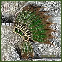 Indian Headdress Geocoin [AC/green]