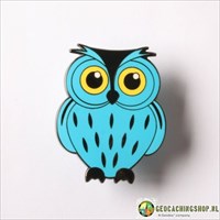 Owl-Geocoin-B6-ZB Turquoise