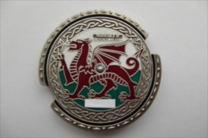Welsh Dragon Spinner ROT 13 antik silver back