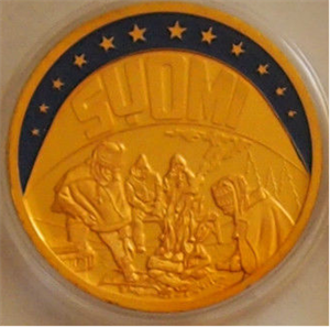 a golden coin lookalike, made out of solid copper
